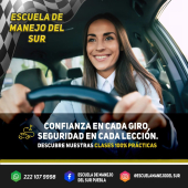 Escuela de Manejo del Sur Puebla, estamos comprometidos a brindarte la mejor formación para que manejes con confianza y seguridad. 

 - Escuela de Manejo del Sur Puebla