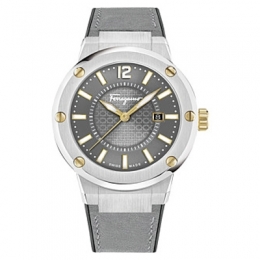 FERRAGAMO F80 - 44 mm - Cuarzo - Acero y piel - Bauer Joyeros - Puebla