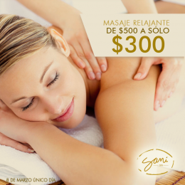 Consiéntete con un delicioso masaje a un super precio. 40% de DESC. 8 de Marzo único día!! - Sani Sp...