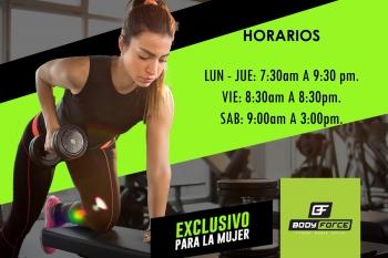 Horarios - Body Force Women - Gimnasio exclusivo para mujeres en Puebla. - Body Force Women - Puebla
