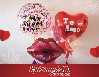 Flores + globos, la combinación ideal para robar un suspiro este 14 de febrero sólo con Magenta - Fl...