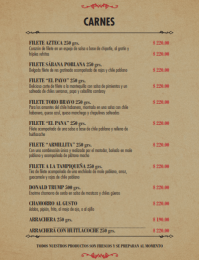 Carnes - Restaurante El Burladero - Puebla