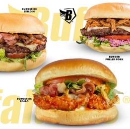 Contamos con estas tres especialidades:

Sirloin:
Carne de sirloin 100%, queso, tocino, cebolla a...