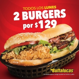 ¡Aprovecha las promociones para probar todas nuestras hamburguesas! 

2 BURGERS X $129 MXN TODOS L...