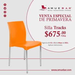 Silla Tracks con asiento de plástico y patas de aluminio anodizado. WhatsApp: 22 24 13 40 51 
https...