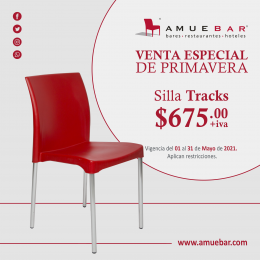 Silla Tracks con asiento de plástico y patas de aluminio anodizado. WhatsApp: 22 24 13 40 51 
https...