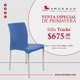 Silla Tracks con asiento de plástico y patas de aluminio anodizado. WhatsApp: 22 24 13 40 51 
https...
