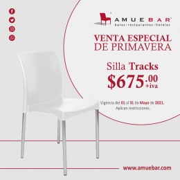 Silla Tracks con asiento de plástico y patas de aluminio anodizado. WhatsApp: 22 24 13 40 51 
https...