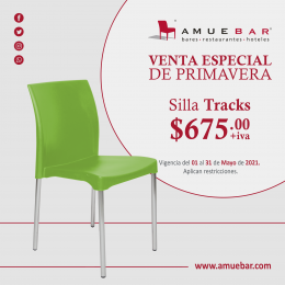 Silla Tracks con asiento de plástico y patas de aluminio anodizado. WhatsApp: 22 24 13 40 51 
https...