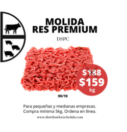 Molida res premum especial
Molida pura de res 90/10 en descuento para empresas. - Distribuidora San...
